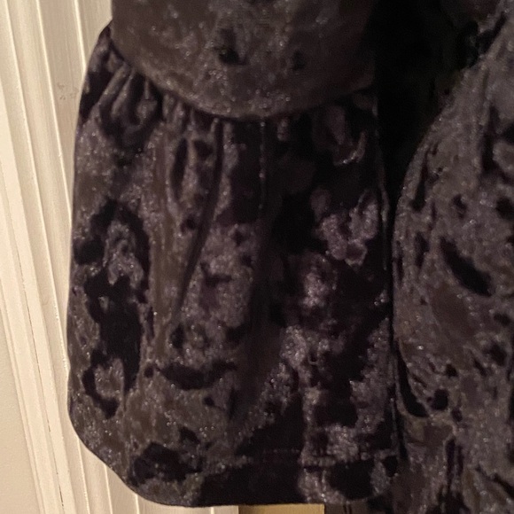 Billy T women’s velvet mini cocktail dress V-neck bell sleeve cuff collar choker - Picture 6 of 15